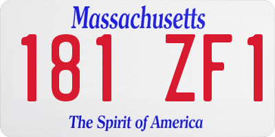 MA license plate 181ZF1