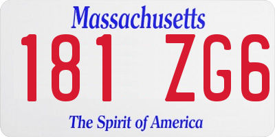 MA license plate 181ZG6