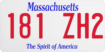 MA license plate 181ZH2