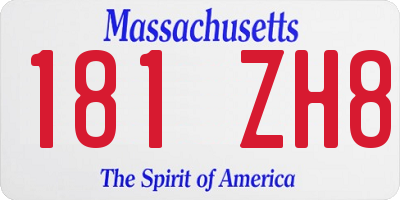 MA license plate 181ZH8