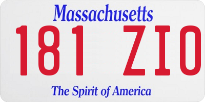 MA license plate 181ZI0