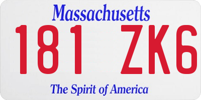 MA license plate 181ZK6