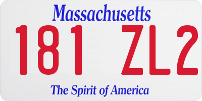 MA license plate 181ZL2