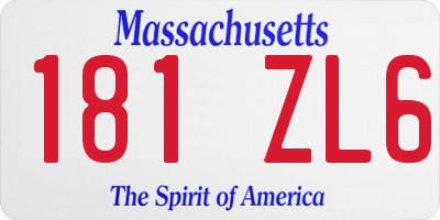 MA license plate 181ZL6