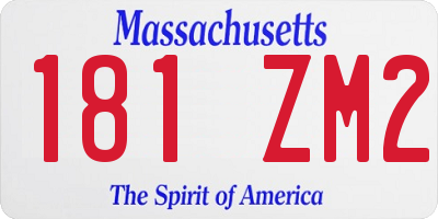 MA license plate 181ZM2