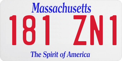 MA license plate 181ZN1