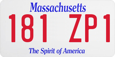 MA license plate 181ZP1