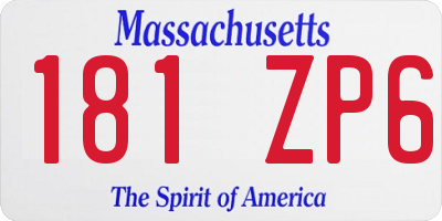 MA license plate 181ZP6
