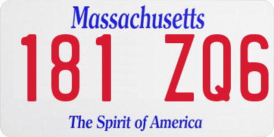 MA license plate 181ZQ6