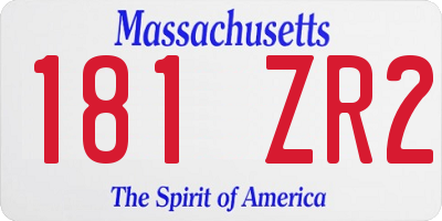 MA license plate 181ZR2