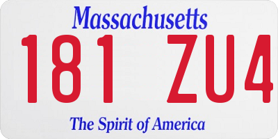 MA license plate 181ZU4