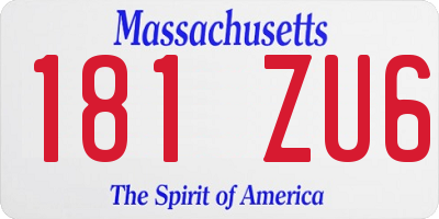 MA license plate 181ZU6