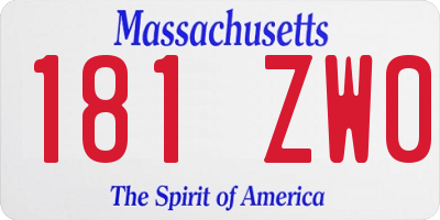 MA license plate 181ZW0