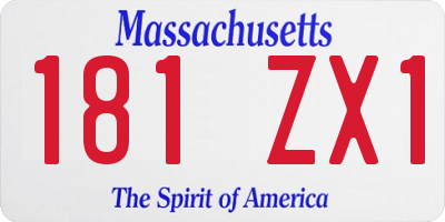 MA license plate 181ZX1
