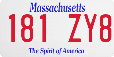 MA license plate 181ZY8