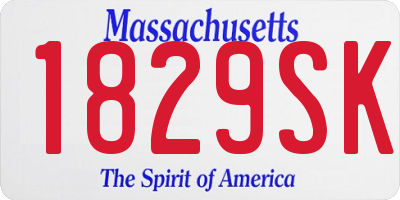 MA license plate 1829SK