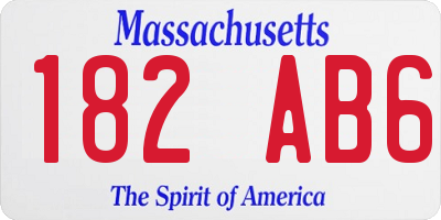MA license plate 182AB6