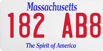 MA license plate 182AB8
