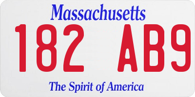 MA license plate 182AB9