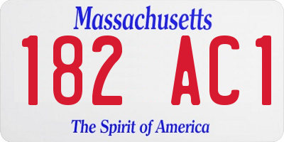 MA license plate 182AC1