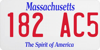 MA license plate 182AC5