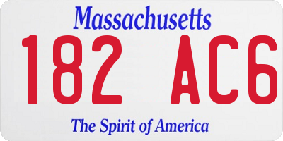 MA license plate 182AC6