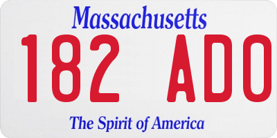 MA license plate 182AD0