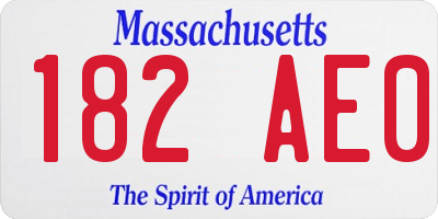 MA license plate 182AE0
