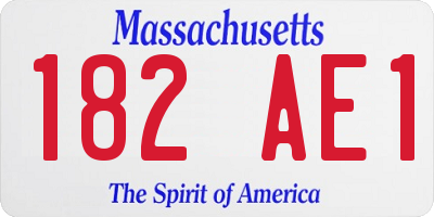 MA license plate 182AE1