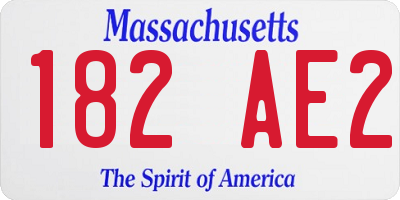 MA license plate 182AE2