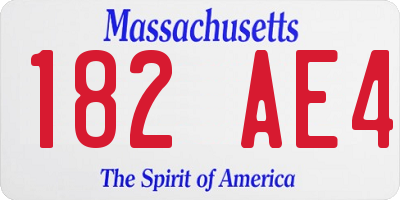 MA license plate 182AE4