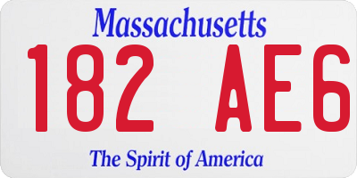 MA license plate 182AE6