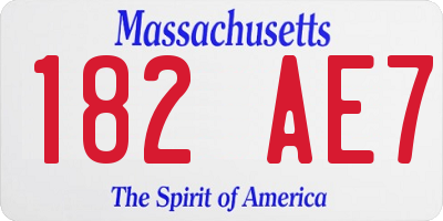 MA license plate 182AE7
