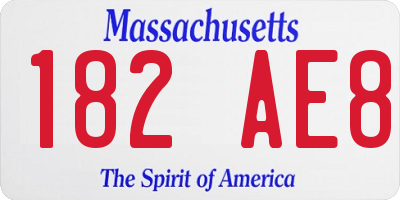 MA license plate 182AE8