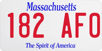 MA license plate 182AF0
