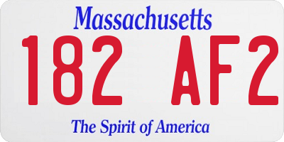 MA license plate 182AF2