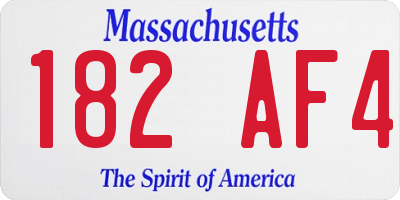 MA license plate 182AF4