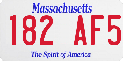 MA license plate 182AF5