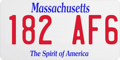 MA license plate 182AF6