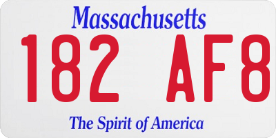 MA license plate 182AF8