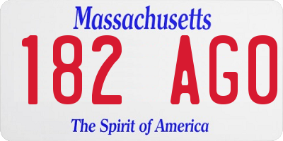 MA license plate 182AG0