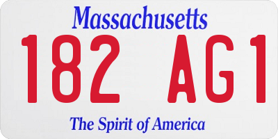 MA license plate 182AG1