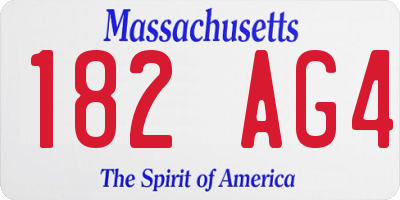 MA license plate 182AG4