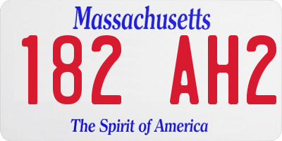 MA license plate 182AH2