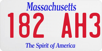 MA license plate 182AH3