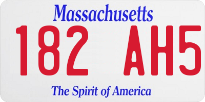 MA license plate 182AH5