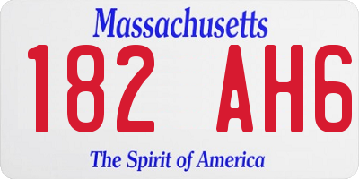 MA license plate 182AH6