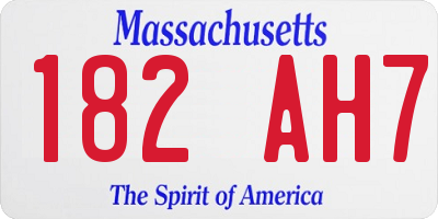 MA license plate 182AH7