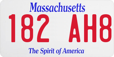 MA license plate 182AH8