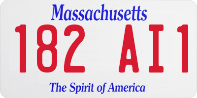 MA license plate 182AI1